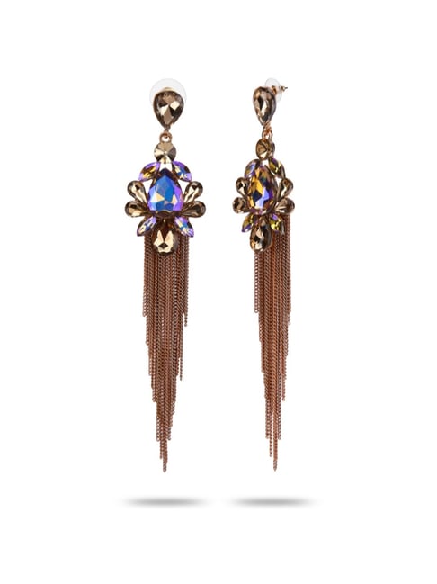 Roza Gemstone Long Western Earrings | GemZee Collection – Attrangi