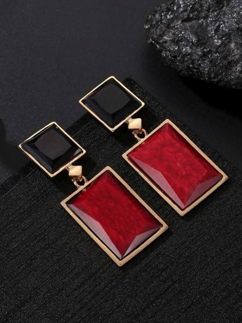 Gold Plated Beaded Red Earring Jewellery Regular Sale Price – Saraf RS  Jewellery
