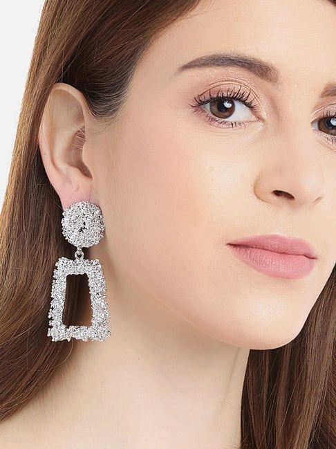 Sterling Silver Statement Drop Earrings With Rose Cut Diamonds | Coomi