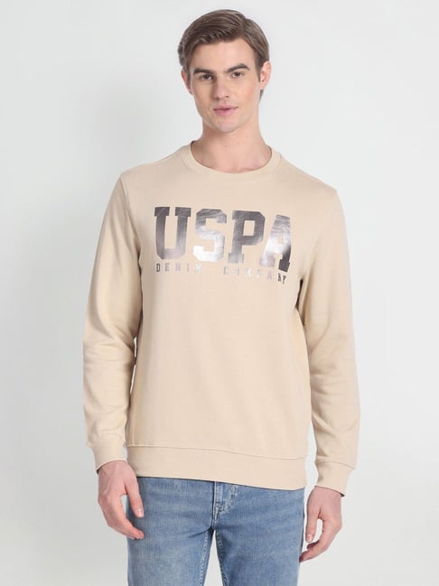 U.S. Polo Assn. Denim Co. Beige Cotton Regular Fit Printed Sweatshirt-picture-10