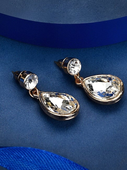 Oomph Kundan Ethnic White Drop Earrings-picture-16