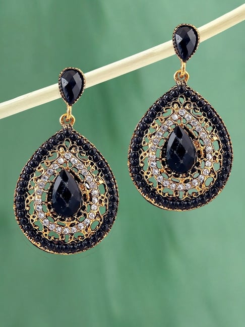 Buy JAZZ Jazz Jewellery Designer Stone Earrings With Long Chain Brass  Earring | Shoppers Stop