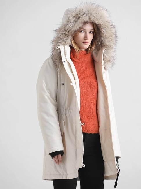 Only solid parka coat best sale