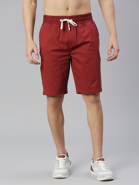 Thomas Scott Maroon Slim Fit Shorts-picture-13