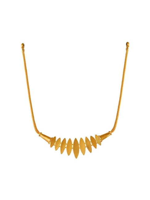 Chandra Jewellers 22k Yellow Gold Modern Leaf Motif Necklace