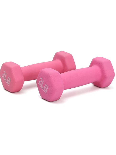 Kakss Neoprene Workout Fixed Weight Dumbbell Set Of 2pc (Pink) Size - 2LB