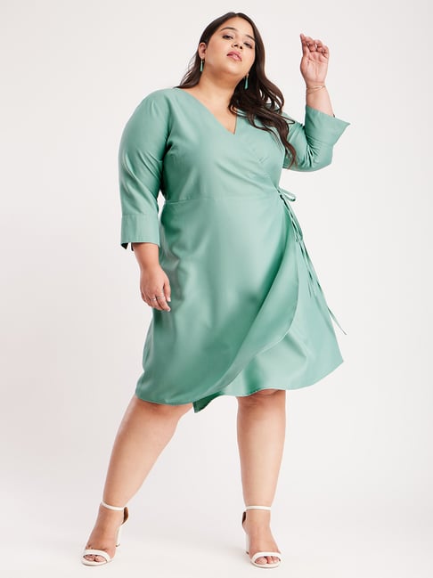 Fablestreet X Green Regular Fit A-Line Dress