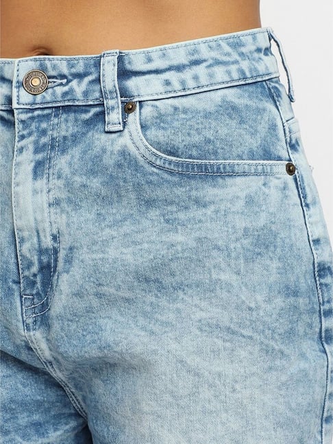 Buy Forever21 Blue Mid Rise Denim Shorts for Women Online Tata CLiQ