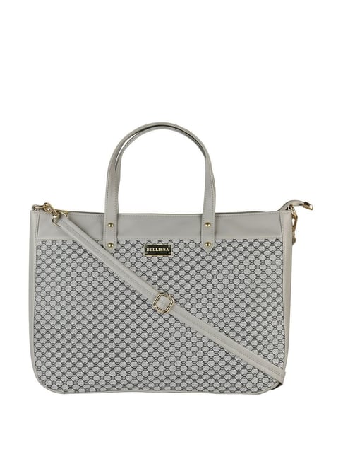 Bellissa Grey Checks Medium Professional Laptop Handbag