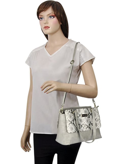 Grey snakeskin outlet handbag