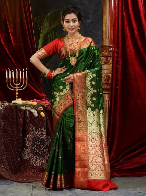 RATH MANDIRA B.C.P SILK WITH JACQUARD WEAVING BANARASI DESIGN WITH STONE  WORK saree