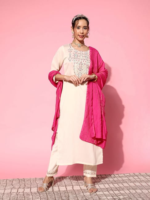 Off white outlet silk dupatta