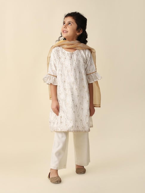 Buy Cotton Printed Churidar Set for Kids Online at Fabindia