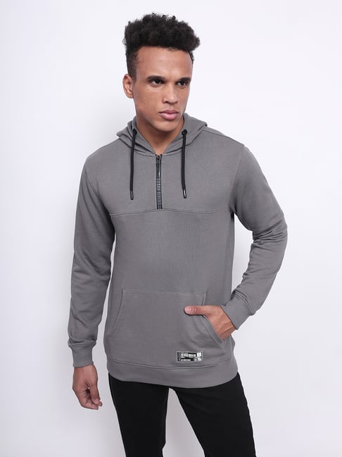 Lee Grey Slim Fit Activewear Hooded Sweatshirt-picture-16