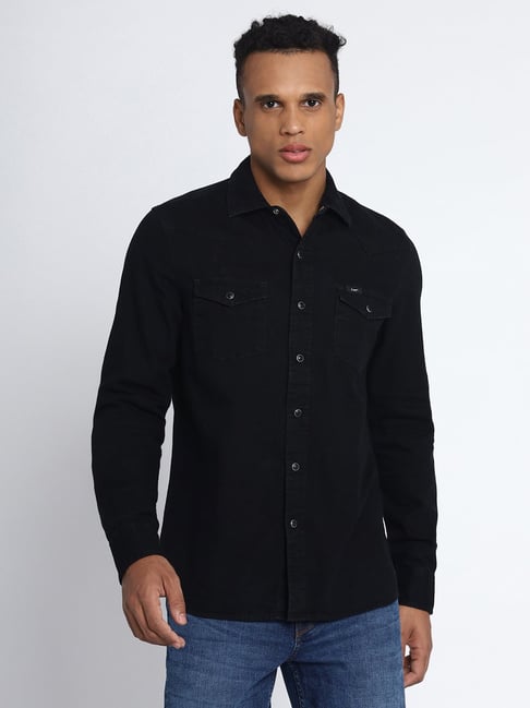 Men's Blue Slim Fit Faded Casual Denim Shirt | Netshoppi Online eCommerce  Marketplace