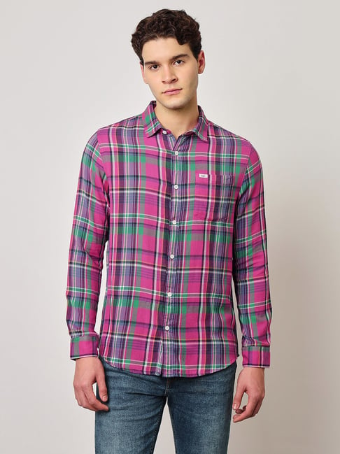 Lee Pink Regular Fit Check Shirt