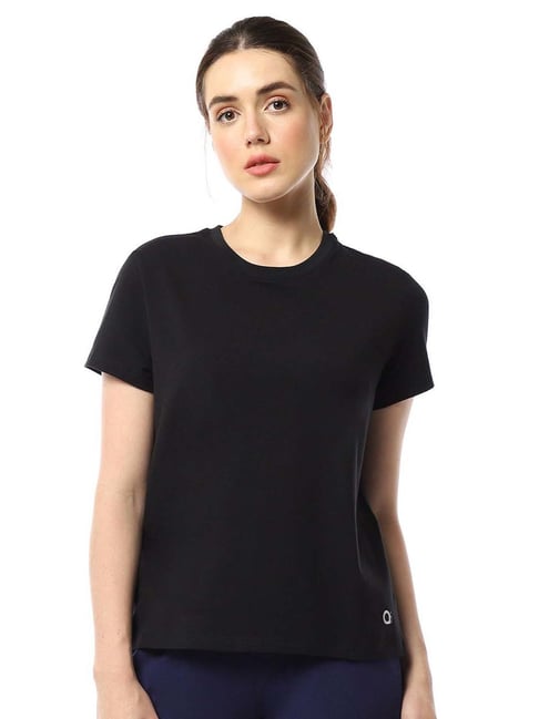 Amante Jet Black Cotton Sports T-Shirt-image-14
