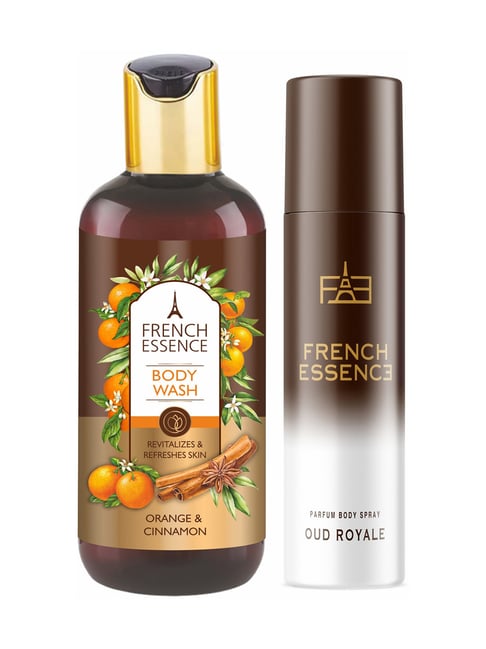 French Essence Orange Cinnamon Body Wash and Oud Royal Parfum Body Spray  Combo, Pack of