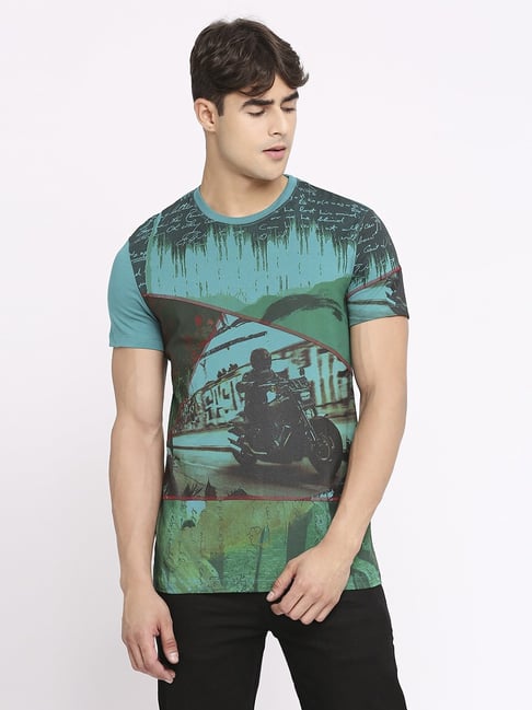 Being Human Green Regular Fit Printed T-Shirt-picture-19