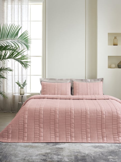 DDECOR Live beautiful Geometric Castle Dusty Rose 210 TC Cotton Comforters - Set of 3