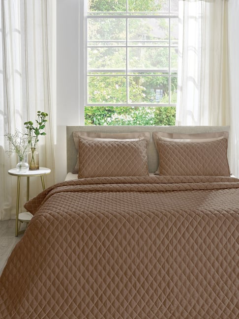 DDECOR Live beautiful Geometric Treasure Cappuccino 210 TC Cotton Comforters - Set of 3