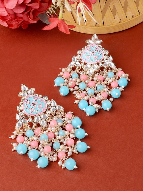 Big AD earrings for Wedding Party light blue