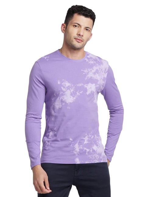 Buy Being Human Purple Regular Fit Tie Dye T-Shirt for Mens