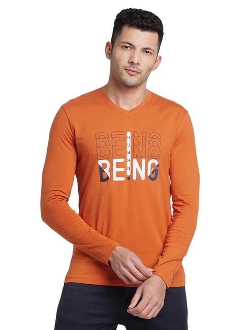 Being human outlet orange t shirt