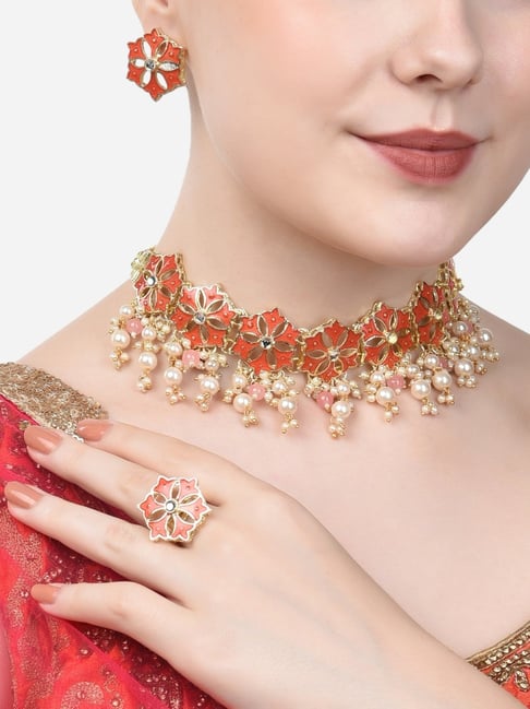 Buy Antique Gold Plated Halyat Necklace Earrings Set | Tarinika - Tarinika  India