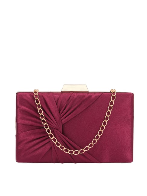 Lavie Vertical Cheer Frame Maroon Solid Clutch-picture-18