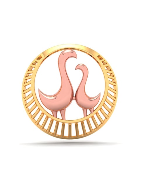 P.C. Chandra Jewellers 18k Yellow Gold Dainty Rose Birds Pendant-picture-20