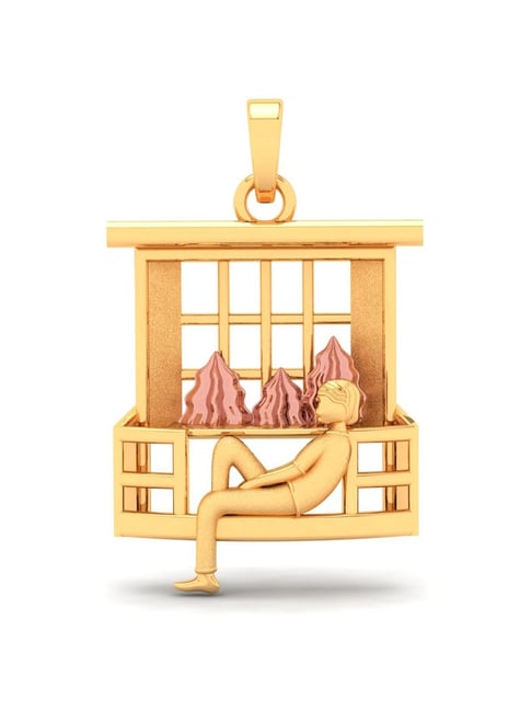 P.C. Chandra Jewellers 18k Yellow Gold In The Shape Of A Boy Gazing Through A Window Pendant-picture-10