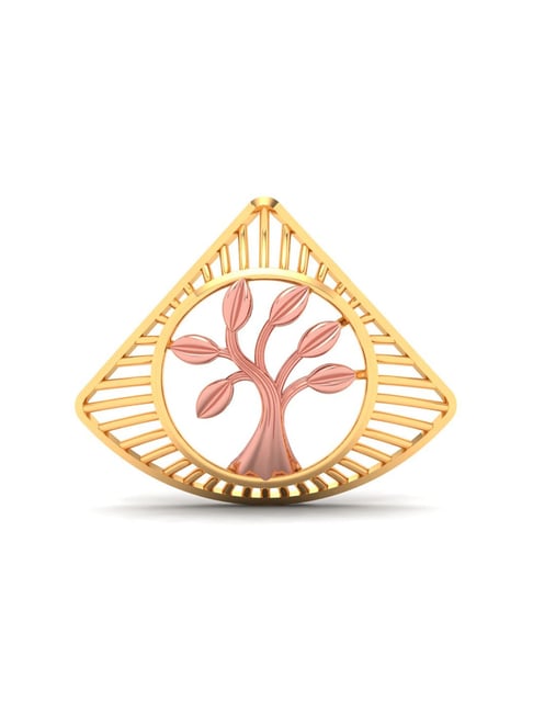 P.C. Chandra Jewellers 18k Yellow Gold Unique Shaped A Rose Tree Inside Pendant-picture-21