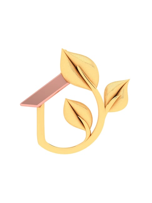 P.C. Chandra Jewellers 18k Yellow Gold Sleek Leafy A Rose Touch Pendant-picture-35