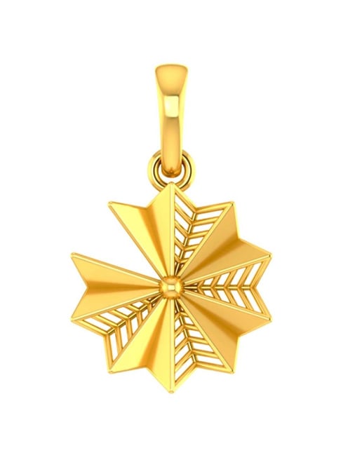 P.C. Chandra Jewellers 14k Yellow Gold Fine Designer Flower Design Pendant