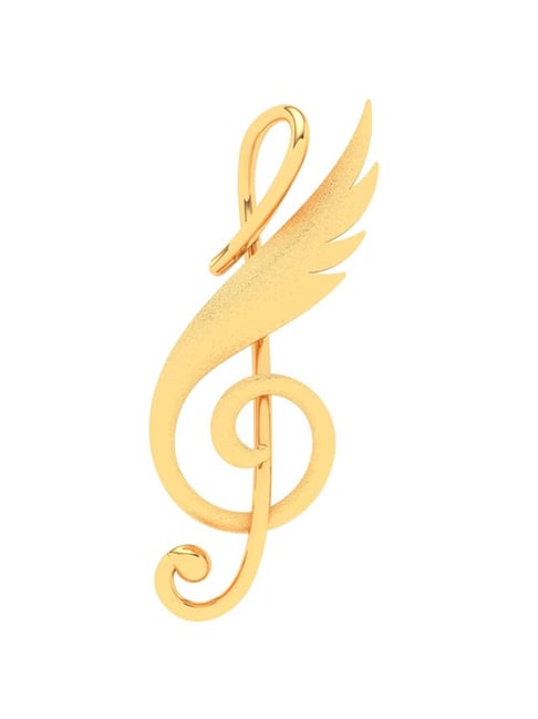 P.C. Chandra Jewellers 22k Yellow Gold 22 Kt Musical Note Feather Pendant-picture-24