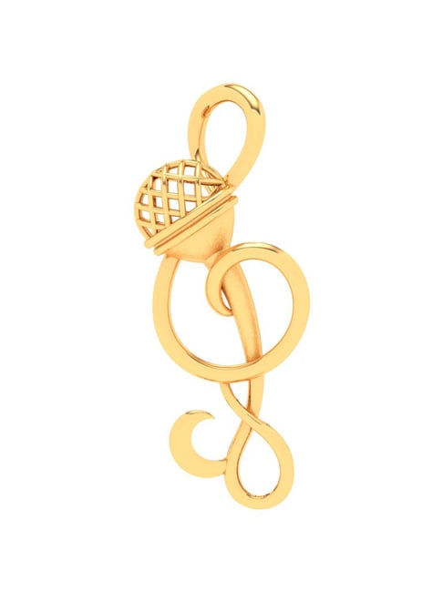 P.C. Chandra Jewellers 18k Yellow Gold Musical Note Microphone Pendant-picture-40