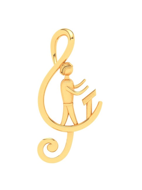 P.C. Chandra Jewellers 18k Yellow Gold Musical Note Orchestrating Man Pendant-picture-20