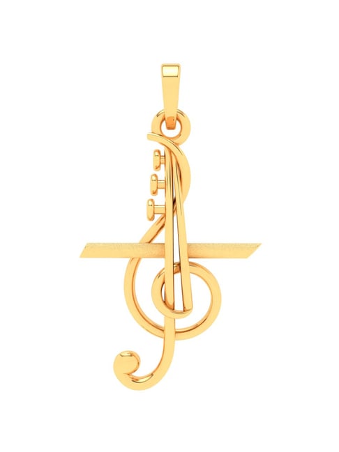 P.C. Chandra Jewellers 18k Yellow Gold Special Musical Note Pendant-picture-46