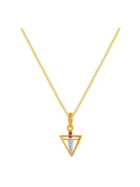 P.C. Chandra Jewellers 14k Yellow Gold Triangular Pendant
