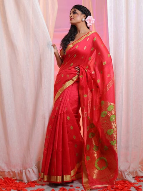 Crimson Red Pre-Draped Jacket Saree Set Design by Ridhima Bhasin at  Pernia's Pop Up Shop 2024