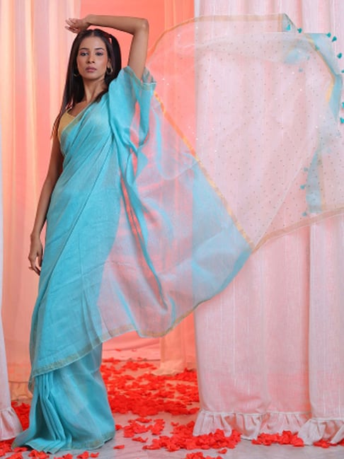 Shop Sky Blue Sarees at Zeel Clothing - Explore a Stunning Collection |  Color: Sky Blue