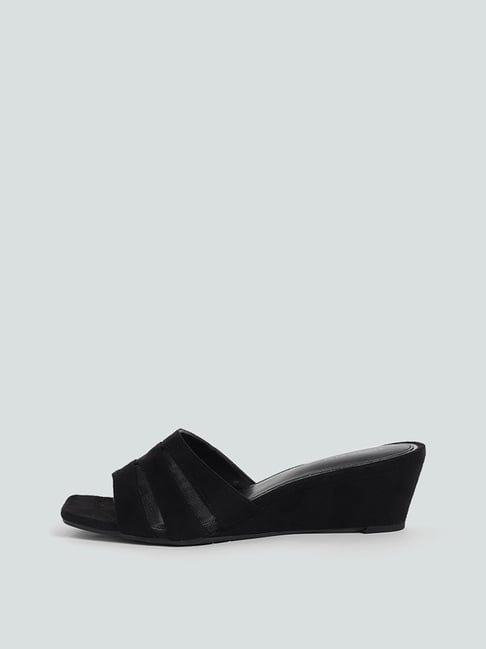 Black slide heel sandals new arrivals