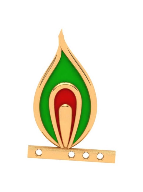 P.C. Chandra Jewellers 18k Yellow Gold Predominant Peacock Feather Pendant-picture-44