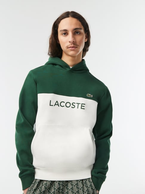 Lacoste Jacket Hoodie Lacoste Green White Cotton Classic Fit