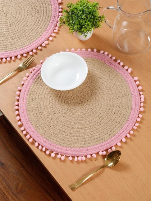 HOSTA HOMES Woven Multicolor Cotton Placemats (Set of 6)-image-28