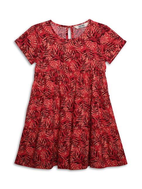 Buy Cantabil Kids Red Printed Dress for Girls Clothing Online Tata CLiQ