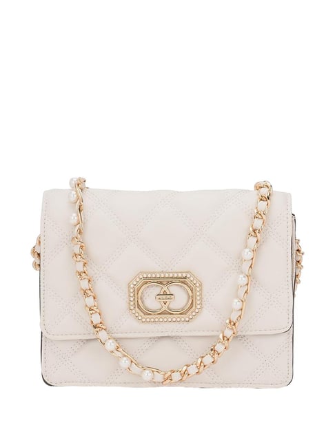 Aldo Eriana White Quilted Small Cross Body Bag