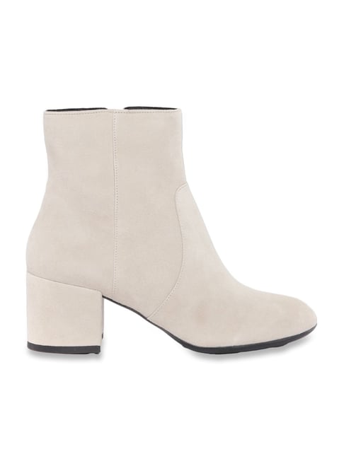 Buy Grey Plain Bravo Metallic Platform Heel Boots by Tiesta Online at Aza  Fashions.