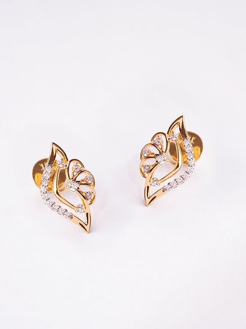 Buy Floral Arc CZ Hoop Earrings | Tarinika - Tarinika India